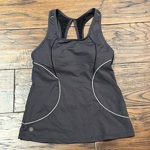Athleta women’s size small gray athletic tank with padded bra, size small!